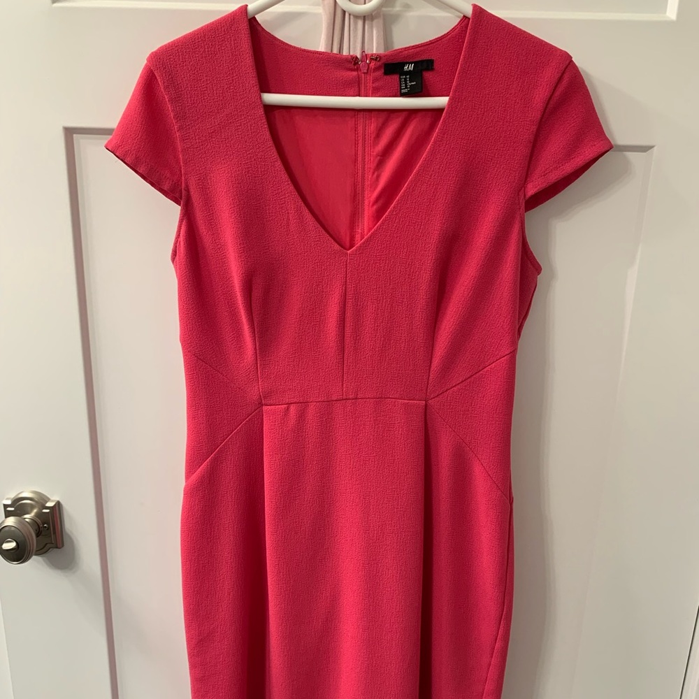 Pink v-neck dress